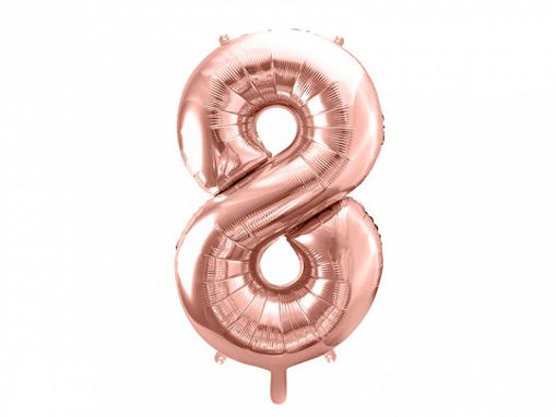 Picture of FOIL BALLOON NUMBER 8 ROSE GOLD 34 INCH